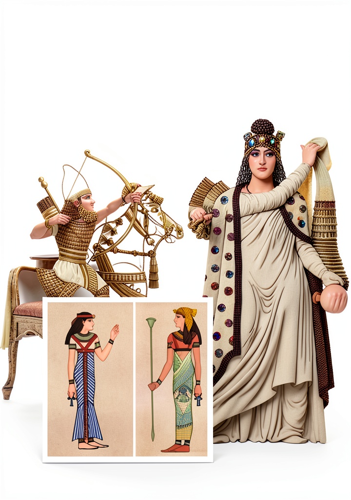 Reading Dover Fashion Costumes Book Ancient Egyptian History Kindle on a tablet in a study