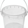 HOIGON 40 PCS 34 OZ Clear Buckets with Lids 1000ml Plastic Pails-4
