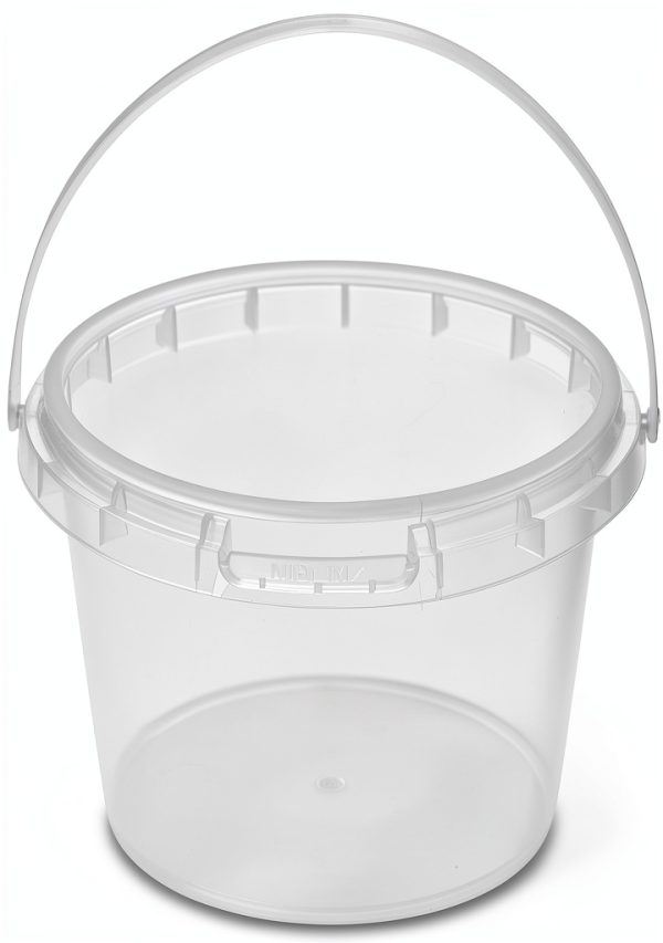 HOIGON 40 PCS 34 OZ Clear Buckets with Lids 1000ml Plastic Pails-4
