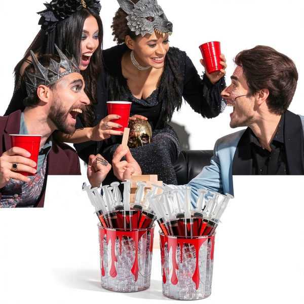 Halloween Drink Dispenser Set Soulchen 30 Cups with Lids 2 Ice Buckets-5