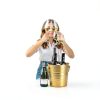 Champagne Bucket Gold Plated Stainless Steel Ice Bucket with Tongs 3L-6