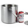 Hillbond Ice Bucket 3L Double Wall with Silicone Lid, Tongs & Strainer-3