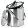 Hillbond Ice Bucket 3L Double Wall with Silicone Lid, Tongs & Strainer-0