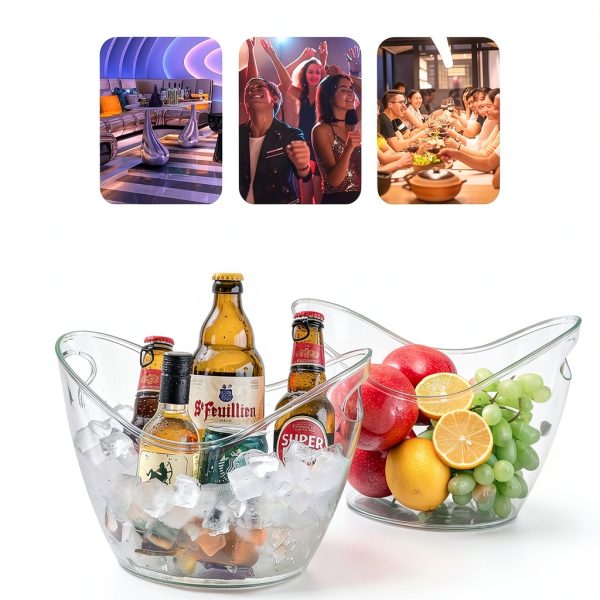 Ice Buckets with Scoops by Bangminda 4L Acrylic Champagne Bucket Set-2