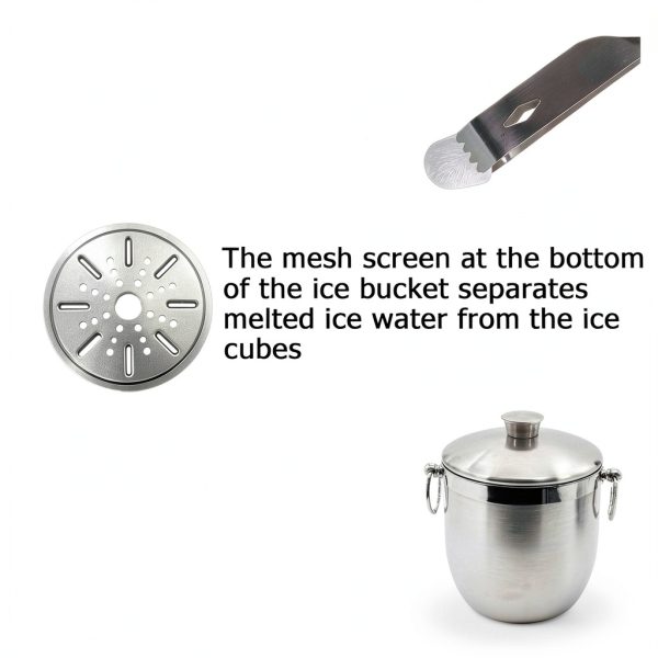 Large Ice Buckets 3L Stainless Steel Ice Bucket by Ecookware LGX-2