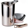Georg Jensen Stainless Steel Ice Bucket with Tongs Mirror Polished 1kg-4