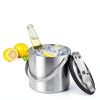 Hillbond Ice Bucket 3L Double Wall with Silicone Lid, Tongs & Strainer-5