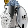 Sunmeyke Double Wall Steel Ice Bucket 3.7 Qt with Lid Strainer & Tongs-0