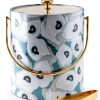 Mud Pie Oyster Vinyl Ice Bucket 8in x 7in with Tongs 2-Piece Set-0