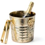 Champagne Bucket Gold Plated Stainless Steel Ice Bucket with Tongs 3L-0