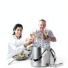 Sunmeyke Double Wall Steel Ice Bucket 3.7 Qt with Lid Strainer & Tongs-7