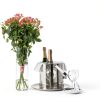 Sunmeyke Double Wall Steel Ice Bucket 3.7 Qt with Lid Strainer & Tongs-8