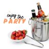 3L Insulated Ice Bucket Durawe – Steel with Lid, Tongs & Scoop-3