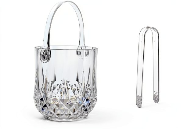Ice Bucket Set Efavormart 3-Pack Clear Plastic 5x5 Shatterproof Bar-2