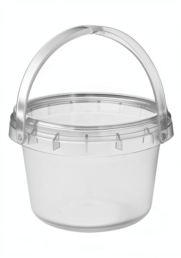 HOIGON 40 PCS 34 OZ Clear Buckets with Lids 1000ml Plastic Pails-2