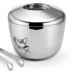 Georg Jensen Ice Bucket with Tong Mirror Polished Stainless Steel Set-0