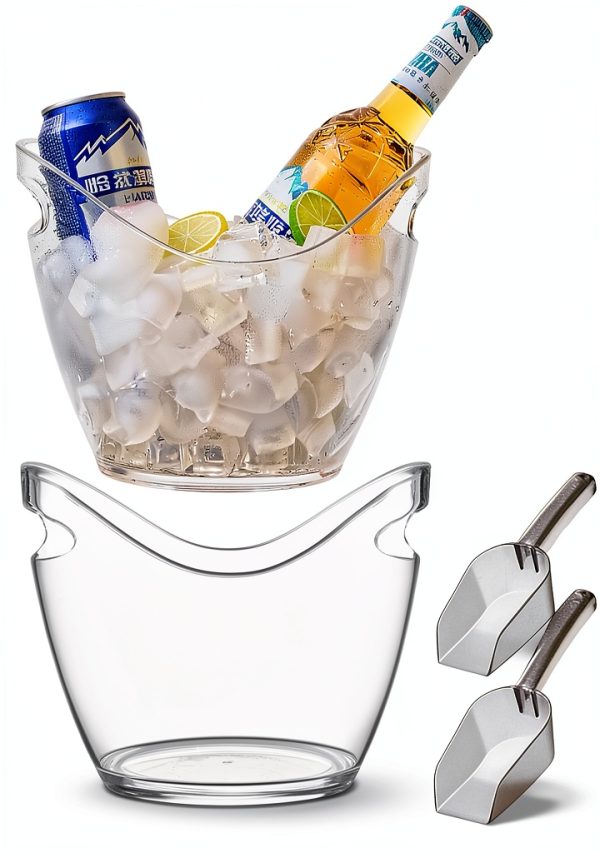 Ice Buckets with Scoops by Bangminda 4L Acrylic Champagne Bucket Set-0