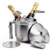 3L Insulated Ice Bucket Durawe – Steel with Lid, Tongs & Scoop-4