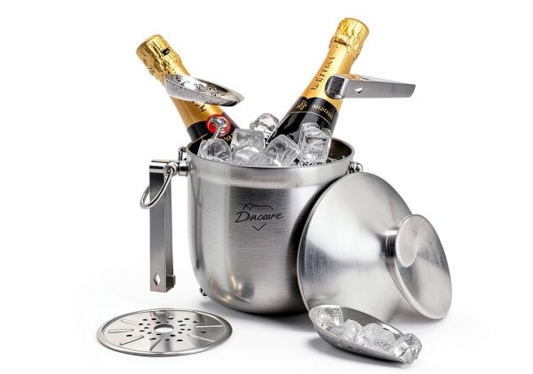 3L Insulated Ice Bucket Durawe – Steel with Lid, Tongs & Scoop-4