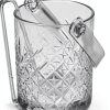 SECEN London Glass Ice Bucket with Tongs 1000 CC Transparent Bar Tool-5
