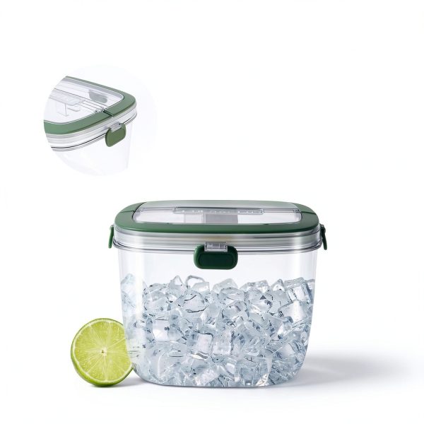 Ice Bucket 5L with Lid & Tong – UKQRRTC Portable Plastic Bar Wine Tool-3