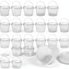 HOIGON 40 PCS 34 OZ Clear Buckets with Lids 1000ml Plastic Pails-0
