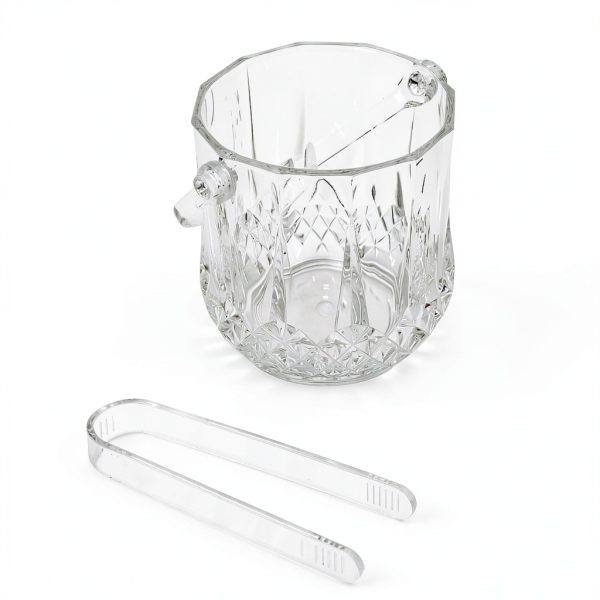 Ice Bucket Set Efavormart 3-Pack Clear Plastic 5x5 Shatterproof Bar-6
