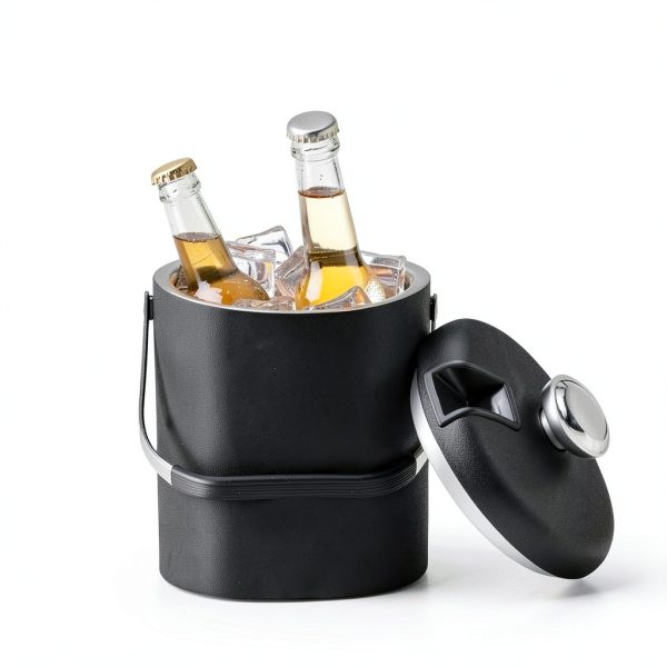 Ice Bucket flybold 1.3L Stainless Steel Black Double Walled Chiller-1