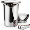Georg Jensen Stainless Steel Ice Bucket with Tongs Mirror Polished 1kg-0