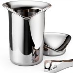 Georg Jensen Stainless Steel Ice Bucket with Tongs Mirror Polished 1kg-0