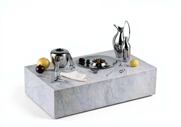 Georg Jensen Ice Bucket with Tong Mirror Polished Stainless Steel Set-1