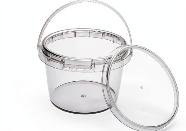 HOIGON 40 PCS 34 OZ Clear Buckets with Lids 1000ml Plastic Pails-5