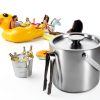 Ice Bucket QWORK 3L 304 Stainless Steel Double Wall with Lid and Tongs-7