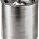 Viski Harrison Stainless Steel Ice Bucket with Insulated Lid and 2L-0