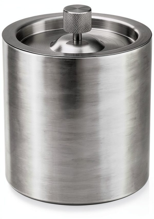 Viski Harrison Stainless Steel Ice Bucket with Insulated Lid and 2L-0