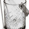 SECEN London Glass Ice Bucket with Tongs 1000 CC Transparent Bar Tool-0