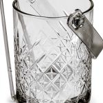 SECEN London Glass Ice Bucket with Tongs 1000 CC Transparent Bar Tool-0