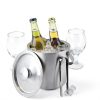 Ice Bucket QWORK 3L 304 Stainless Steel Double Wall with Lid and Tongs-6
