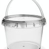 HOIGON 40 PCS 34 OZ Clear Buckets with Lids 1000ml Plastic Pails-1