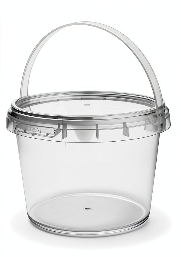 HOIGON 40 PCS 34 OZ Clear Buckets with Lids 1000ml Plastic Pails-1