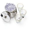 Sunmeyke Double Wall Steel Ice Bucket 3.7 Qt with Lid Strainer & Tongs-4