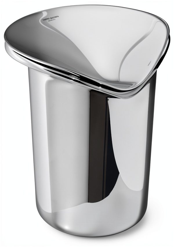 Georg Jensen Stainless Steel Ice Bucket with Tongs Mirror Polished 1kg-3