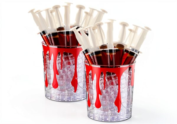 Halloween Drink Dispenser Set Soulchen 30 Cups with Lids 2 Ice Buckets-0