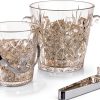 2-Piece Clear Glass Ice Bucket Set with Ice Tongs & Handle - 2.2 Liter and 1Liter Portable Ice Buckets Container for Champagne, Wine, Beer and Cocktail at Parties, Home Bar or Luxury Hotels-5
