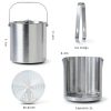 Stainless Steel Ice Bucket with Lid, Ice Tongs - Double Wall MA025-3