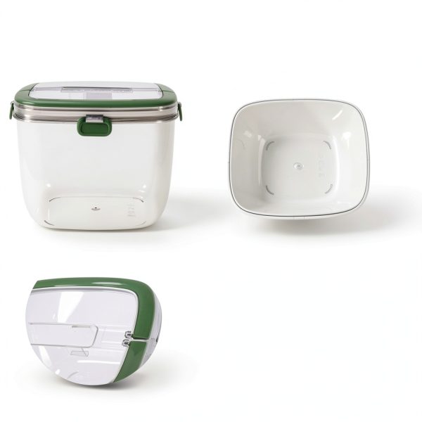 5L Portable Ice Cube Storage Bin, Clear Ice Bucket for Freezer with Lid & Tong for Outdoor Camping, Plastic Refrigerator Ice Cube Trays Storage Bin for Whiskey Wine Cocktail Party-2