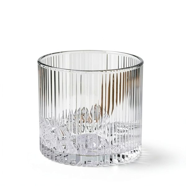 NiHome 3L Glass Ice Bucket Chiller with Bamboo Lid, Scoop & Tongs for Home Bar, Wedding, Party, Ribbed Clear Design, Sturdy Handle, Non-Slip Base, Airtight Storage for Wine, Champagne, Beer, Cocktails-1