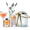 Le'raze Glass Ice Bucket with Airtight Lid, Tong Scooper and Handle - 3L Ribbed Beverage Tub Cocktail Home Bar Accessories, Wine, Beer Chiller for Parties, Champagne Drink Cooler Hinged Handles-3