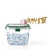 5L Portable Ice Cube Storage Bin, Clear Ice Bucket for Freezer with Lid & Tong for Outdoor Camping, Plastic Refrigerator Ice Cube Trays Storage Bin for Whiskey Wine Cocktail Party-5