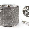 Bling Double Walled Stainless Steel Ice Bucket with Ice Tong & Lid [2 Liter] ，Shiny Insulated Ice Bucket Included Strainer Keeps Ice Cold & Dry, for Home Bar, Chilling Beer, Champagne, Red Wine-1